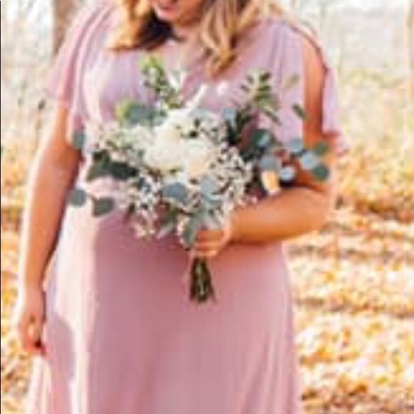 Dust rose bridesmaid dress size 16 - Picture 3 of 4